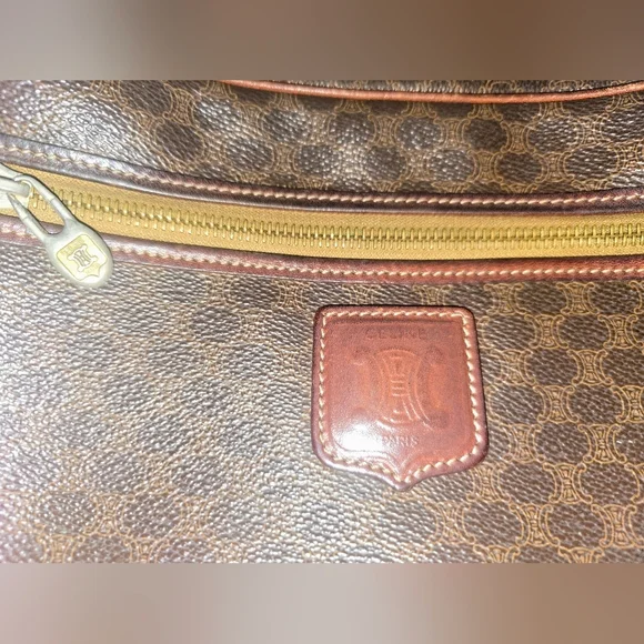 Clean Authentic Vintage Celine Brown Leather Macadam Crossbody - Picture 3 of 11